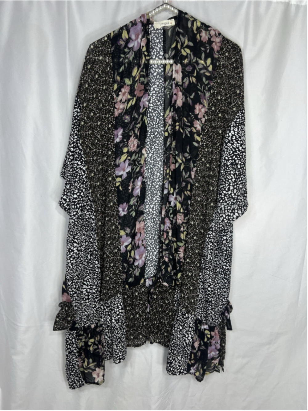 Umgee Floral Patchwork Kimono Duster Oversized Boho Hippie Gypsy Artsy XL/1X